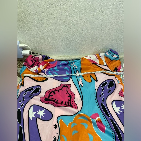 Maximalist Y2K Vibe Charlotte Russe Tube Top Maxi Dress Colorful Kaftan & Belt! - Picture 13 of 16